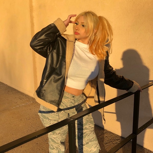 Trendy leather Pilot jacket (dark brown) - Picture 4 of 4